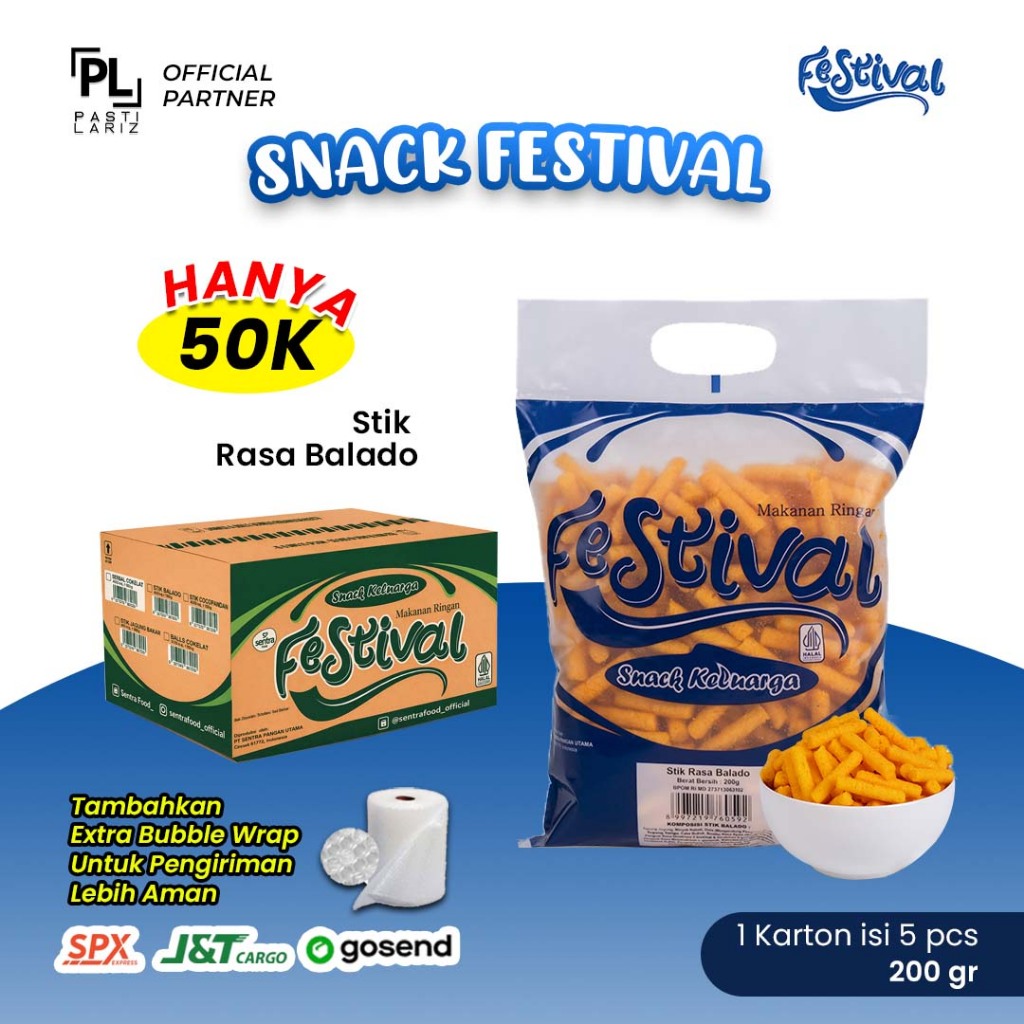 FESTIVAL Snack - Rasa Stik Balado Snack Keluarga Semua Acara Isi 5pcs