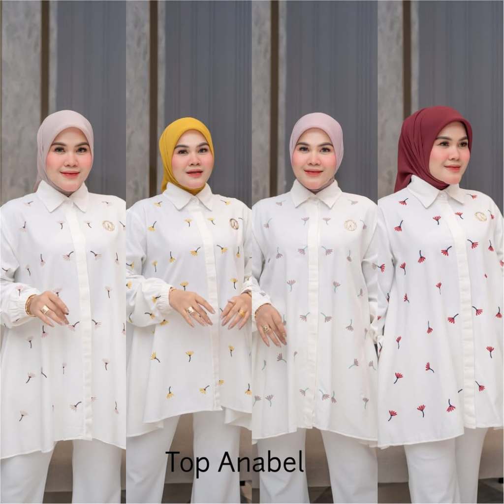 Winody Atasan Wanita Putih Bordir Top Anabel