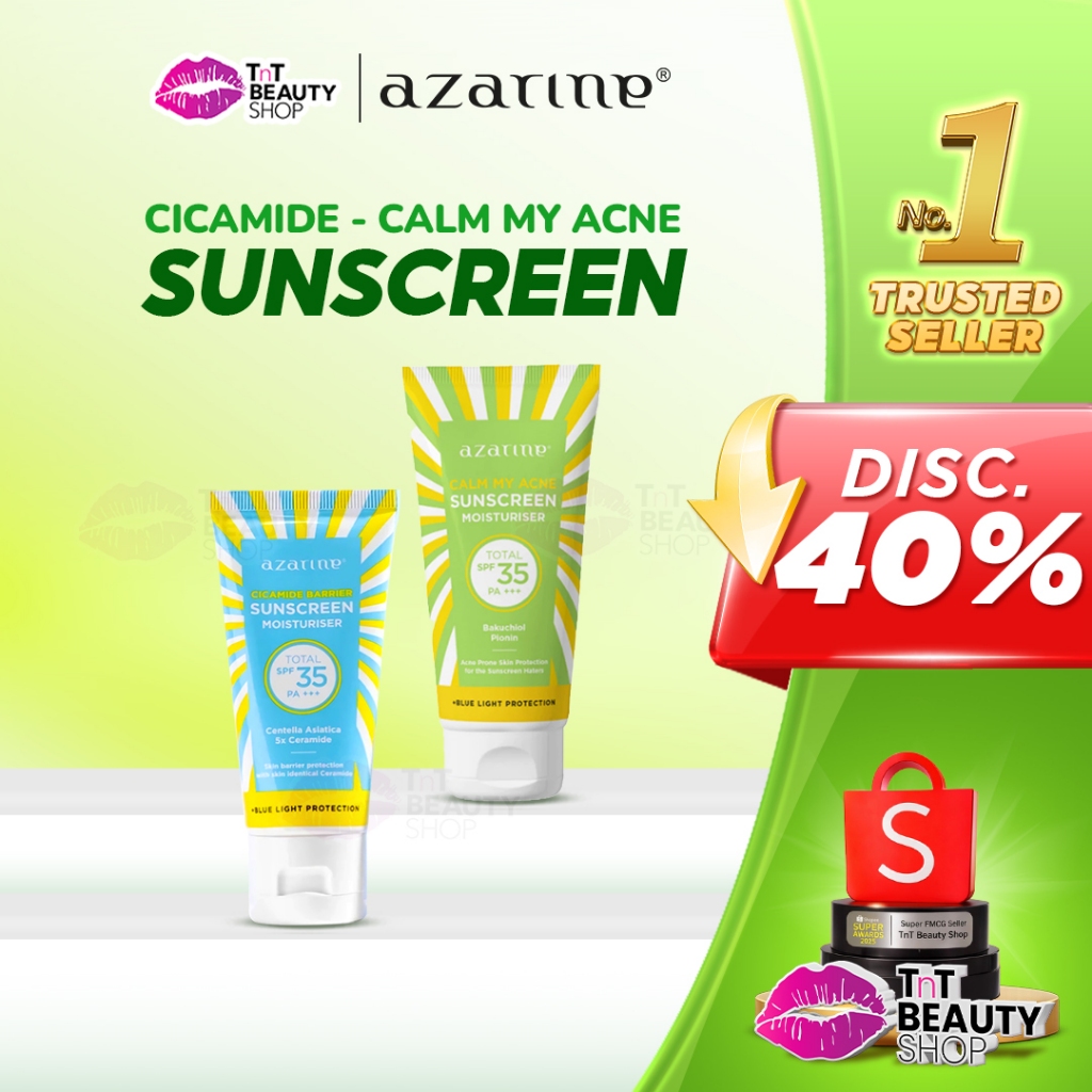 AZARINE Cicamide Barrier Sunscreen Moisturizer Calm My Acne SPF 35 PA+++ | TnT Beauty Shop