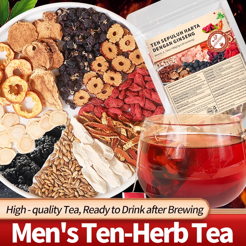Teh Kesehatan Ginseng, Mulberry, Goji Berry, dan Kurma Merah / Teh Kesehatan Peningkat Vitalitas / T
