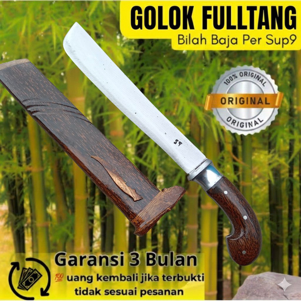 Golok Tebas Fulltang Kayu Aren Baja Per SUP9 - Alat Kerja Kebun