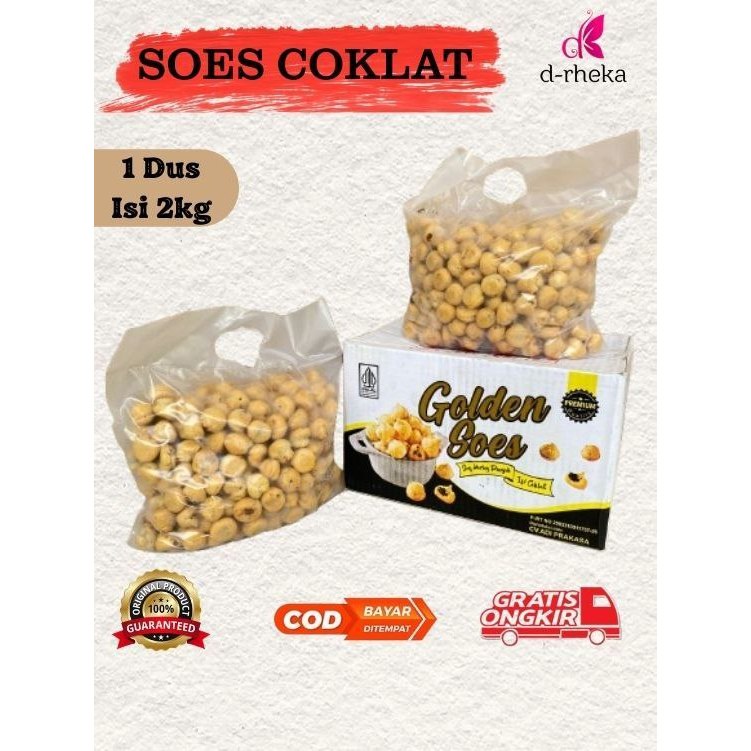 Soes Kering Coklat 2kg / Golden Soes Isi Coklat
