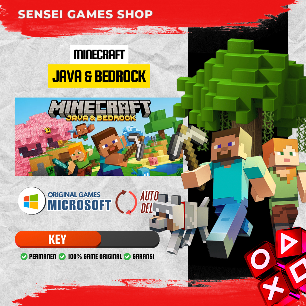 Minecraft Java & Bedrock Original Microsoft Store Key / Redeem Key  Permanen / Game PC / Game Minecr