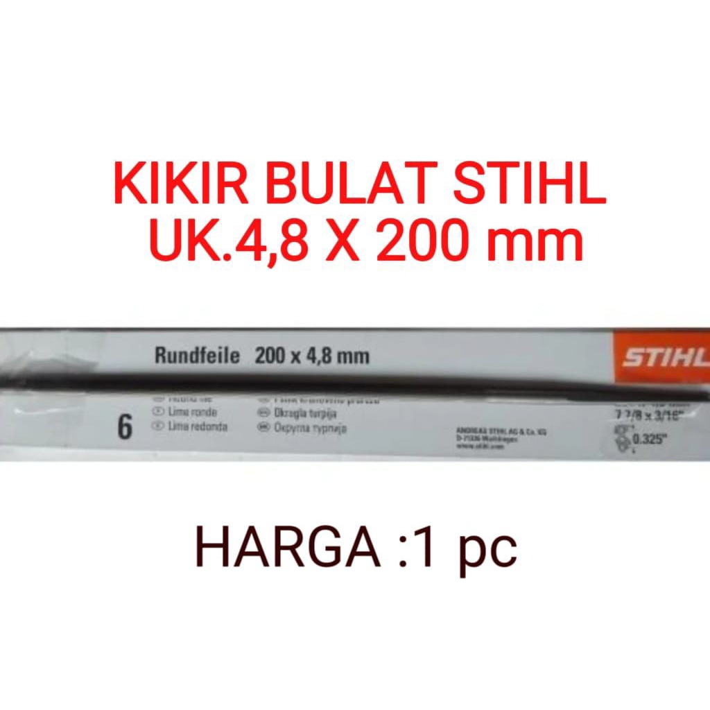 Kikir Bulat Stihl Ukuran 4,8mm x 200mm.Kikir Bulat Rantai Chainsaw Stihl Ukuran 4,8mm x 200mm