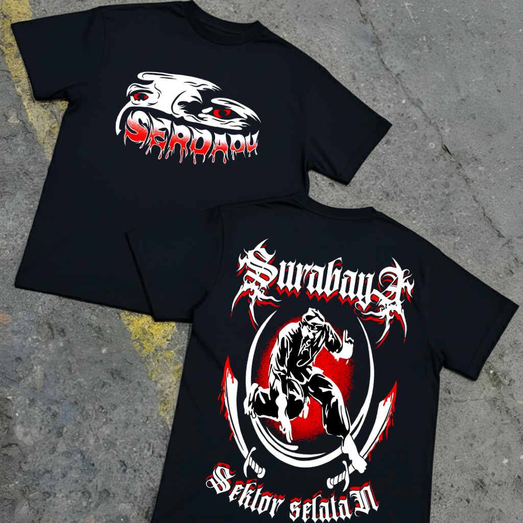 Kaos Serdadu Surabaya Sektor Selatan PSHT Leting Terbaru Bahan Dingin Tidak Panas Baju Kaos Distro S