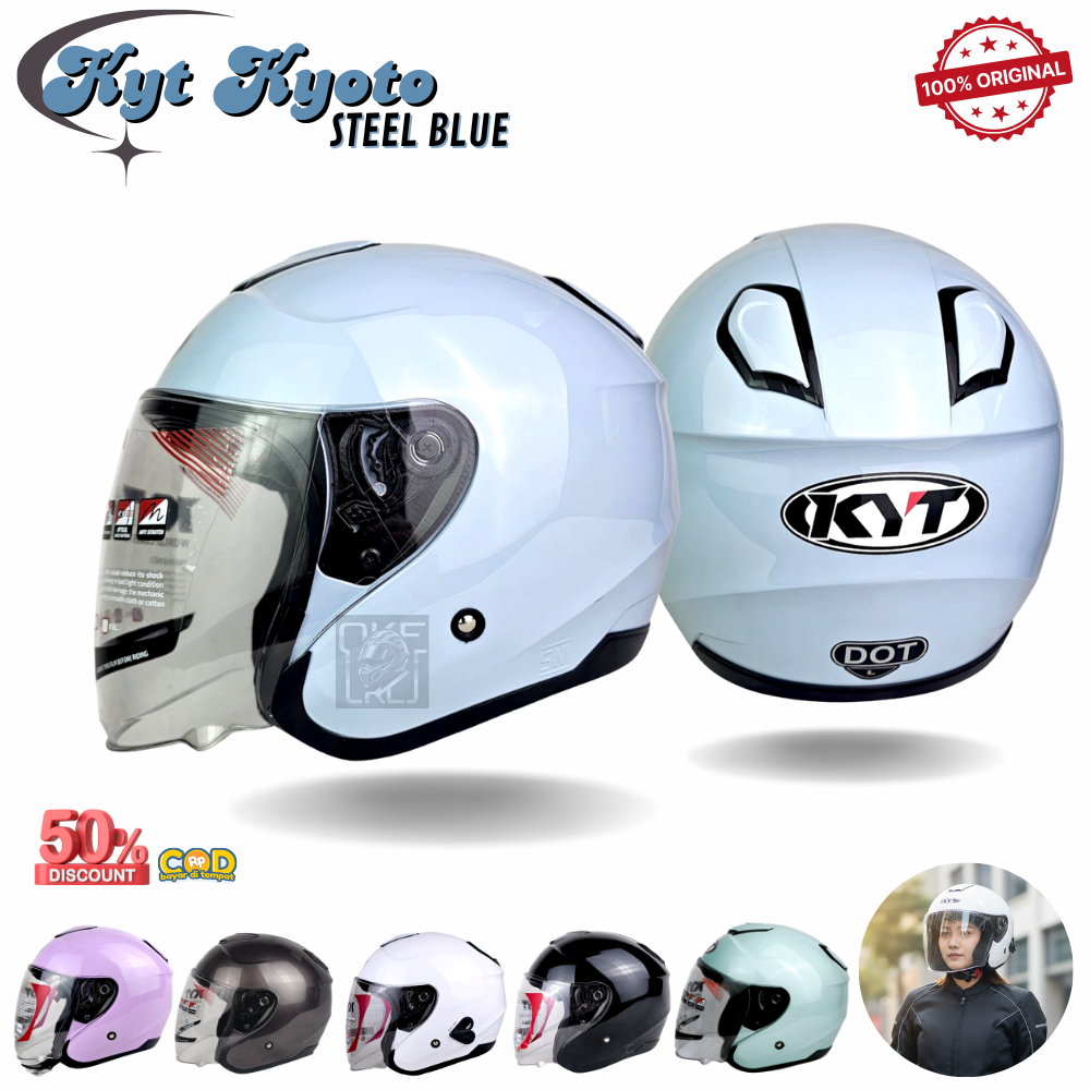 HELM KYT KYOTO STEEL BLUE ORIGINAL | HELM KYOTO HALF FACE