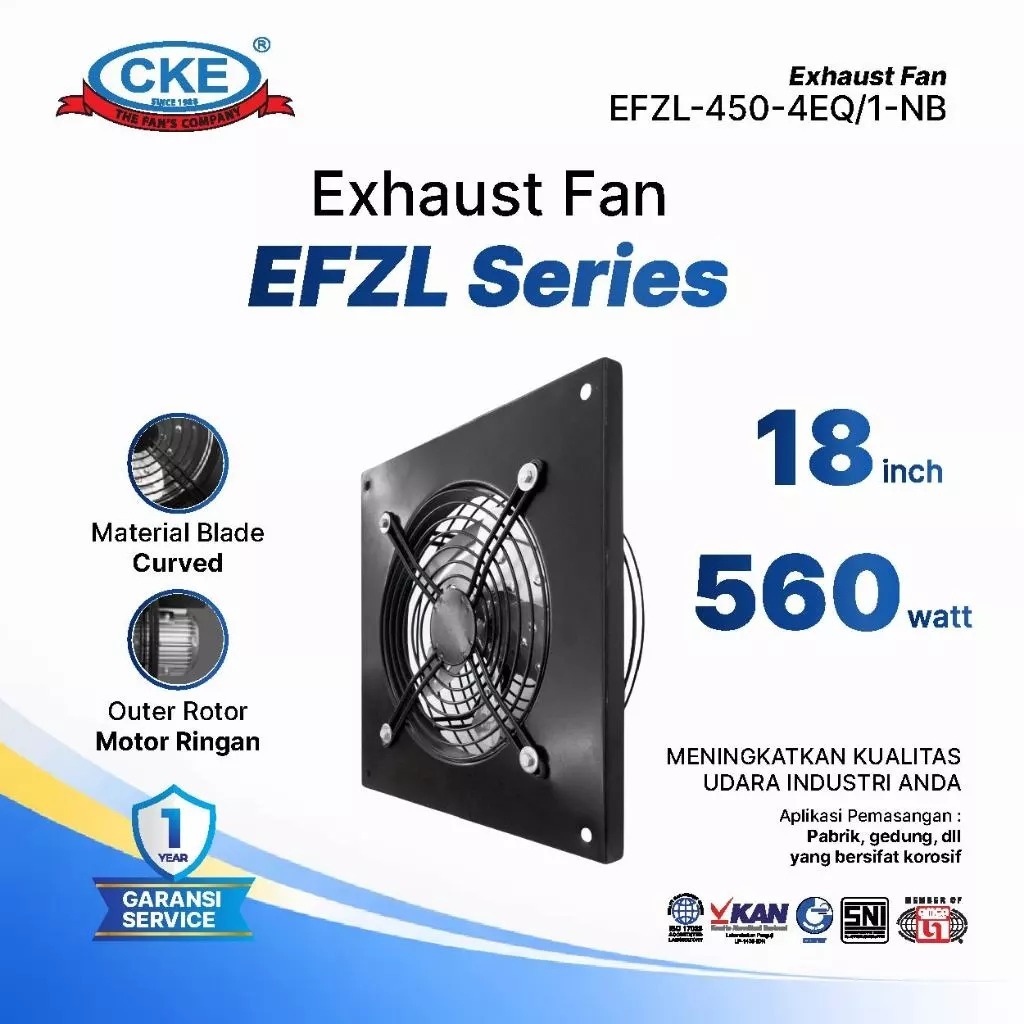 CKE Exhaust Fan 18 Inch Kipas Exhaust Dinding Tembok Blower Gedung