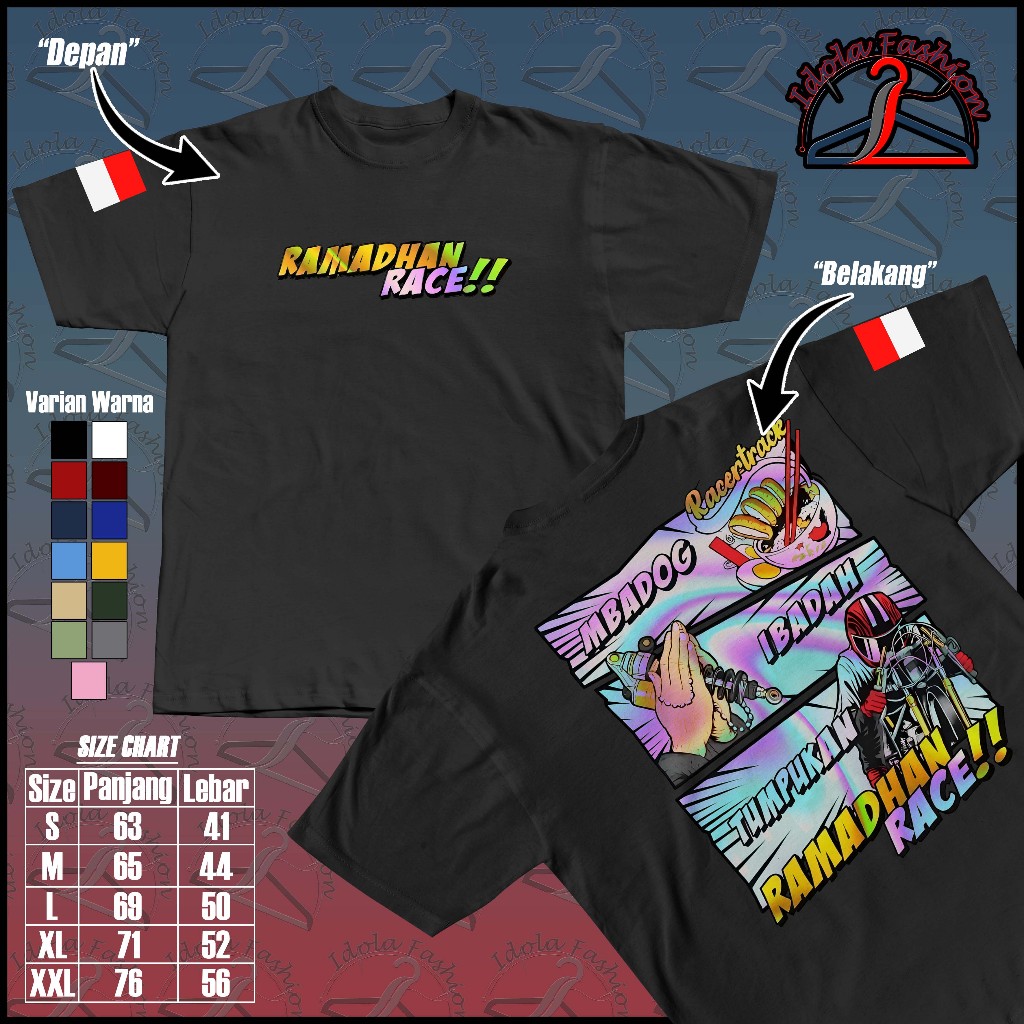 Kaos Ramadhan Race 2026 Marhaban Ya Balapan Vol 12 Drag Bike Baju Ramadan Race Repeat Racing Motor R