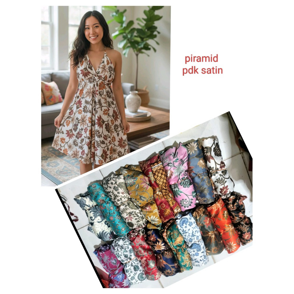 Dress Gaya Piramid Satin Bali 50