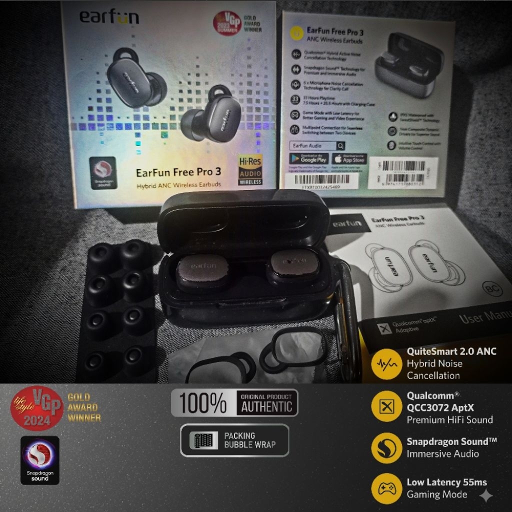 Earfun free pro 3 tws preloved / bekas