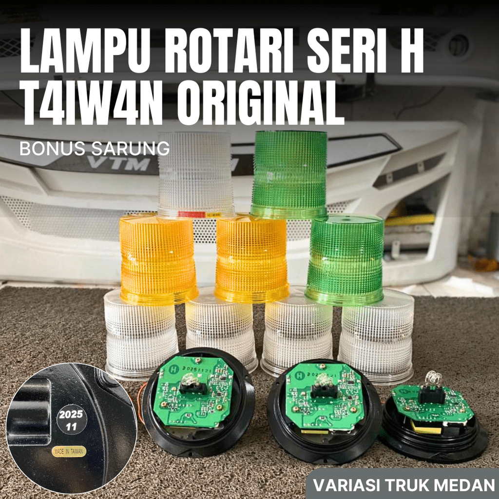 LAMPU ROTARY SERI H TAIWAN ORIGINAL BONUS SARUNG DAN STIKER