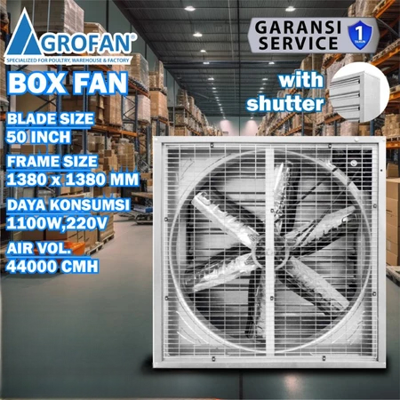 AGROFAN Axial Box Fan 50 Inch Box Fan Exhaust Kandang Ayam Kipas Kandang Ayam Blower Kandang Ayam