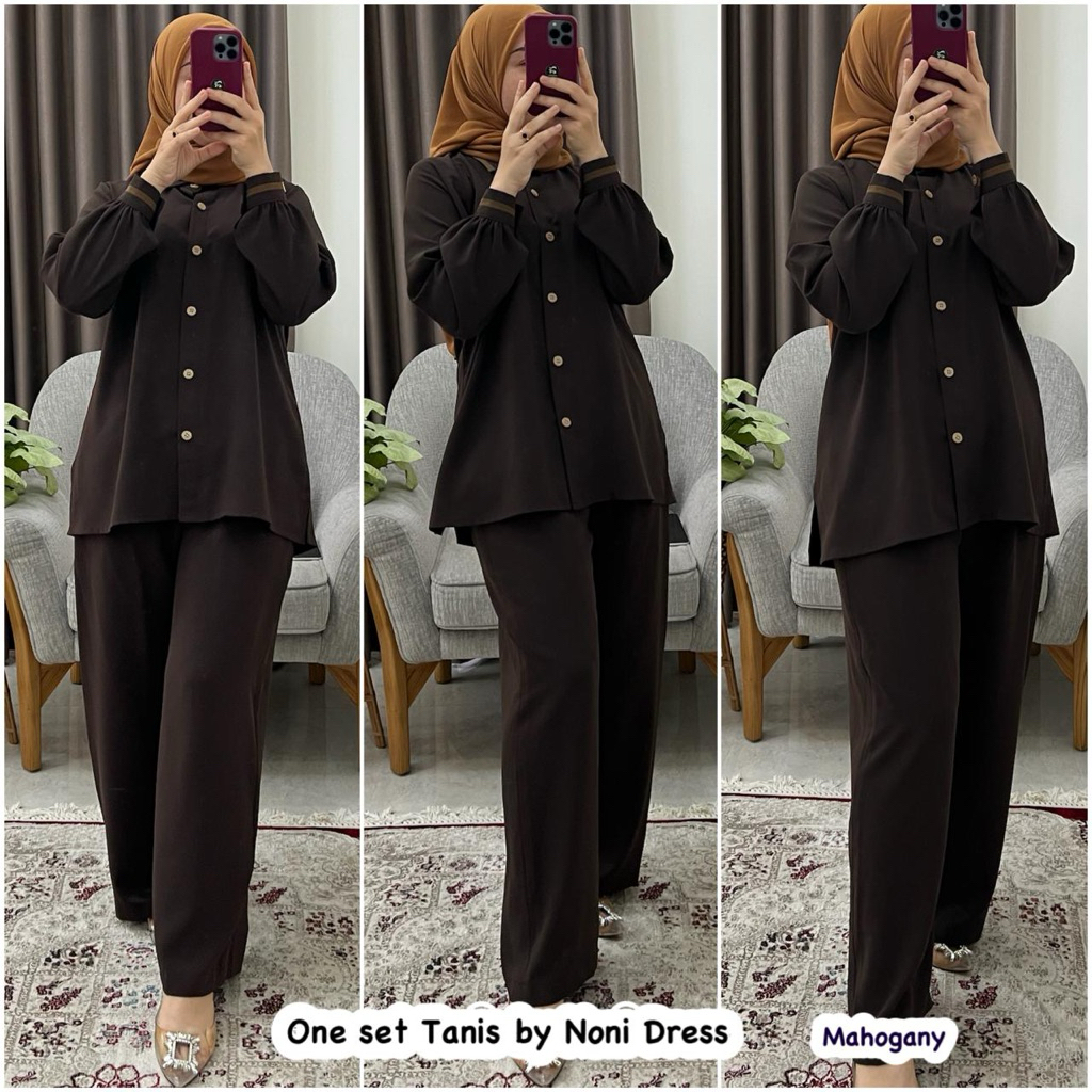 One Set Tanis By Noni Dress Warna Mahogany