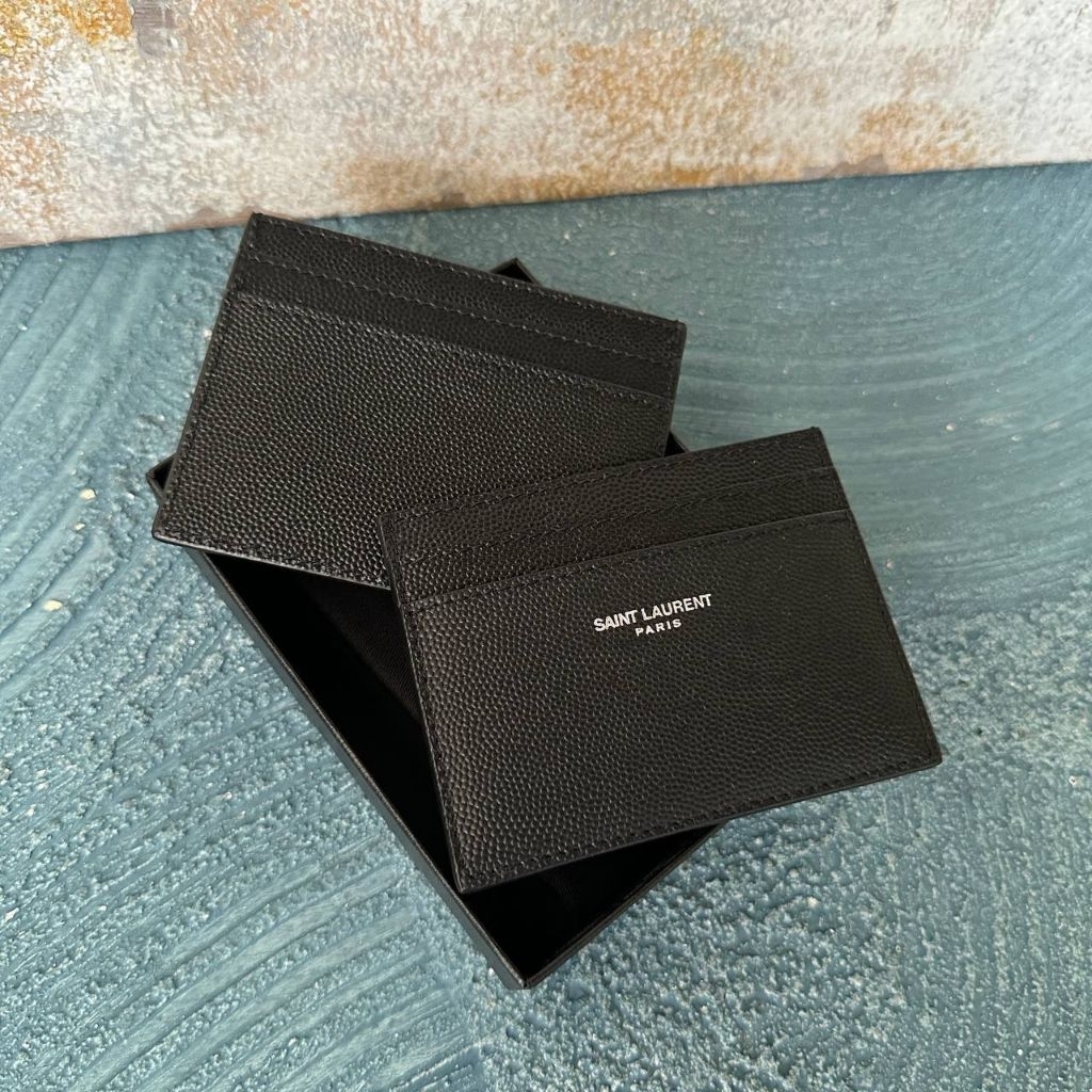 YSL Saint Laurent East West Card Holder Black