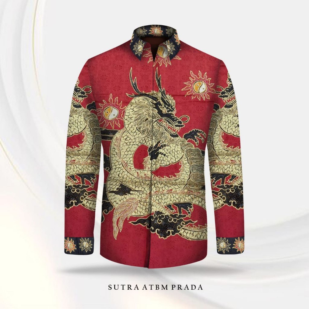 Kain Batik Sutra ATBM Baron Prada Emas Tulis Premium Kian Pola  kemeja batik excluisve