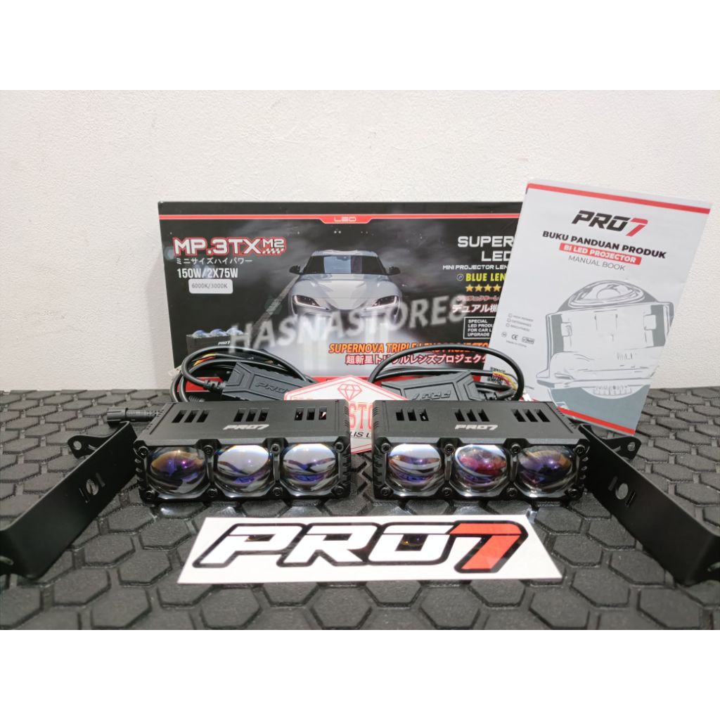 PRO7 MP3TX-M2 | MINI LASER PRO7 3 MATA 75W BLUE LENS SUPER TERANG LAMPU KABUT MOBIL LAMPU KABUT MOTO