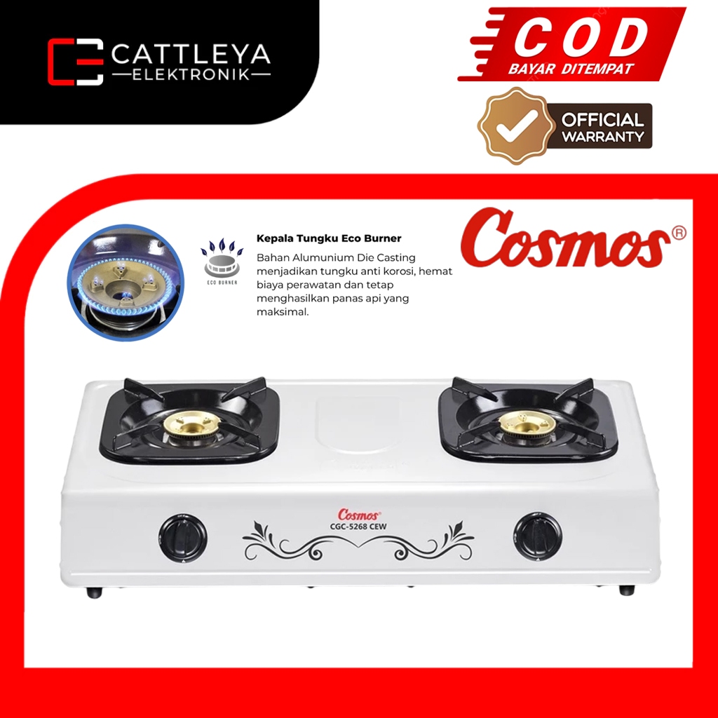 [COD READY] COSMOS KOMPOR GAS 2 TUNGKU CGC 5268 / CGC-5268 / CGC5268 (GARANSI RESMI)