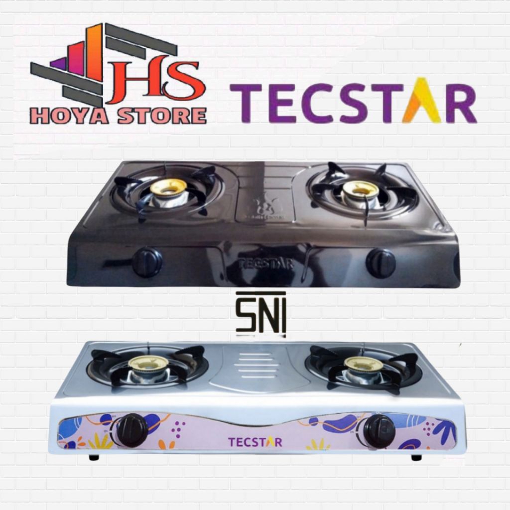 Kompor Gas 2 Tungku TECSTAR Teflon , tecstar stanless kompor 2 mata, kompor lpg
