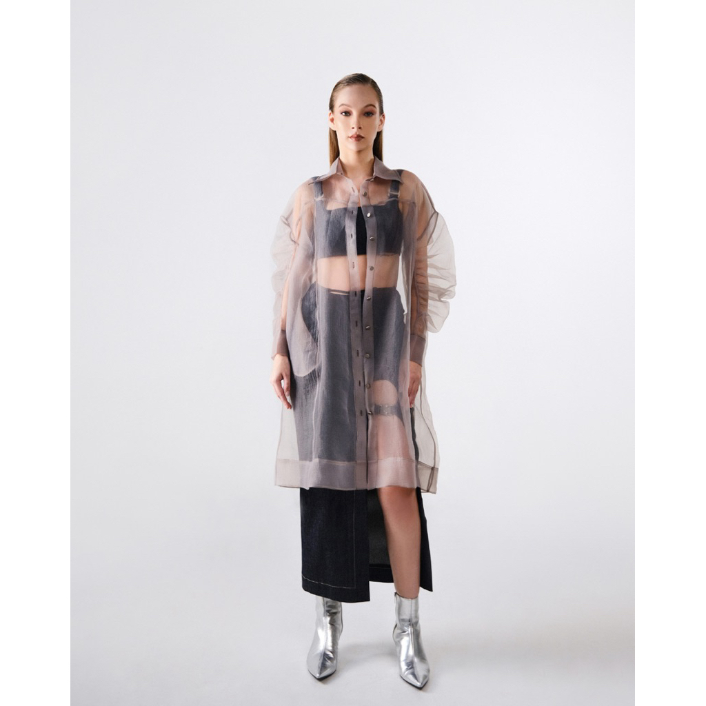 NATALIA KIANTORO - Yoon Sheer Overshirt Grey