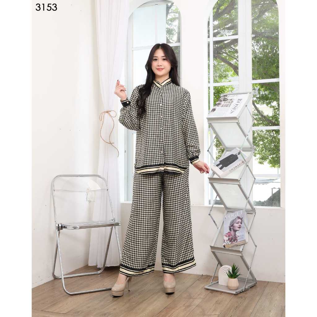 L-3 FASHION, One Set / Setelan celana wanita, Kerah Shanghai bahan Silk ( 3153 )