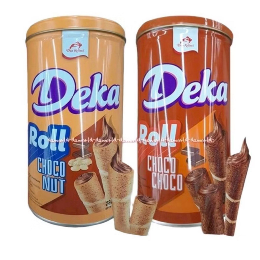 Deka Wafer Roll Choco Choco / Choco Nut Kaleng 280 gr