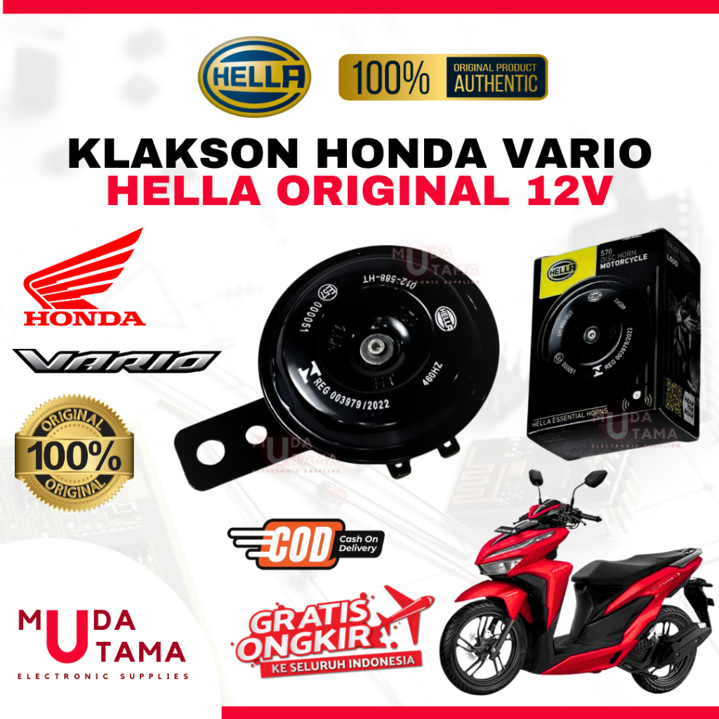 Klakson HONDA VARIO - ORIGINAL HELLA | Klakson Motor HONDA VARIO | Klakson VARIO Original HELLA | Kl