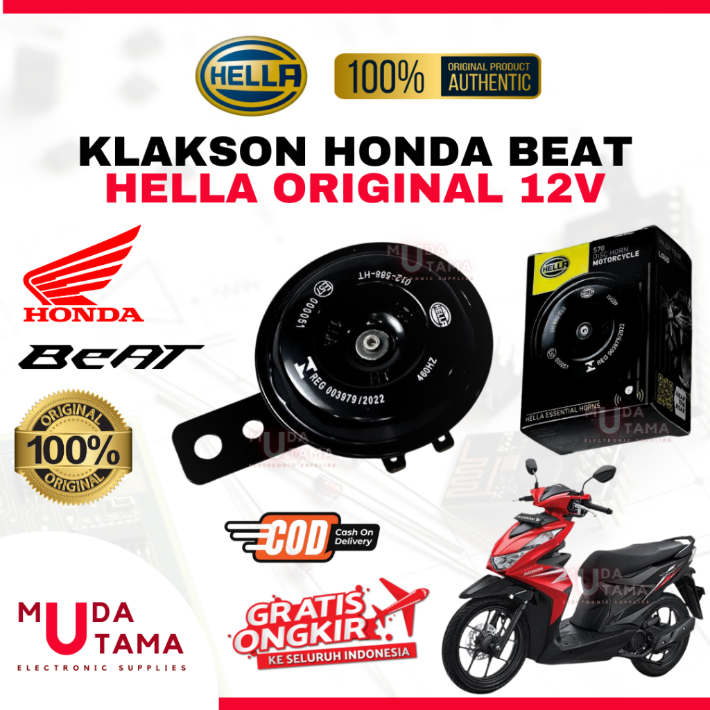 Klakson HONDA BEAT - ORIGINAL HELLA | Klakson Motor HONDA BEAT | Klakson BEAT Original HELLA | Klaks