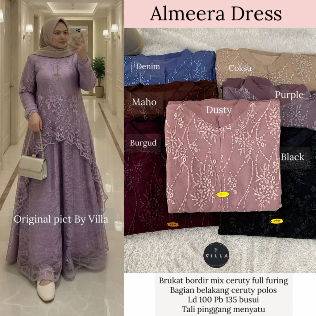 Almera Dress Gamis premium by Villa