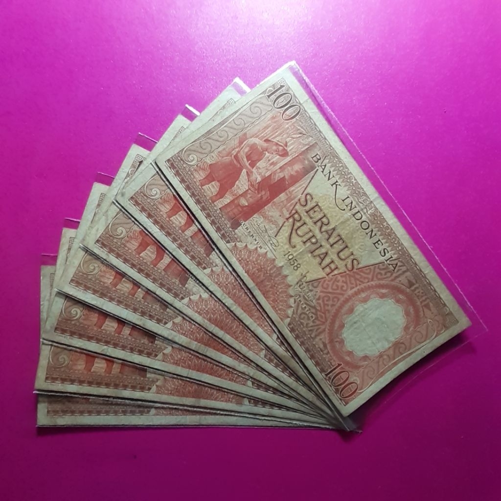 uang kuno 100 rupiah seri pekerja 1958
