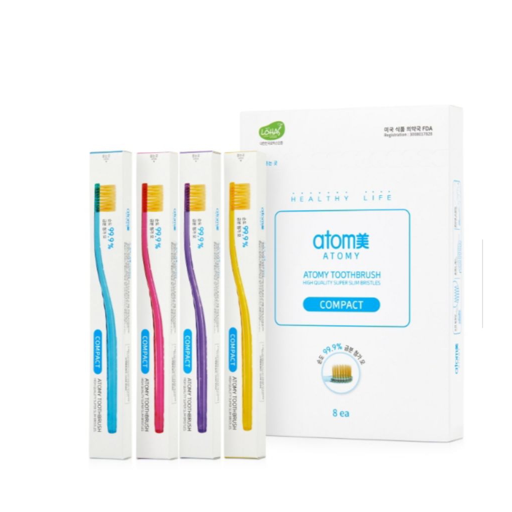 ATOMY SIKAT GIGI COMPACT BOX ISI 8PC SIKAT GIGI KELUARGA BISA UNTUK ANAK