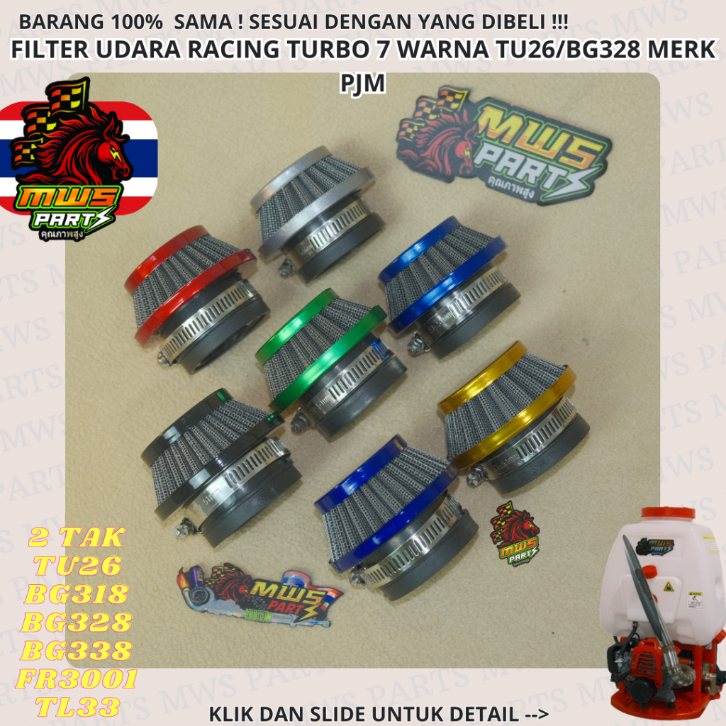 FILTER UDARA RACING TURBO TU26 BG328 SARINGAN HAWA UDARA MESIN SEMPROT HAMA MESIN PEMOTONG RUMPUT TU