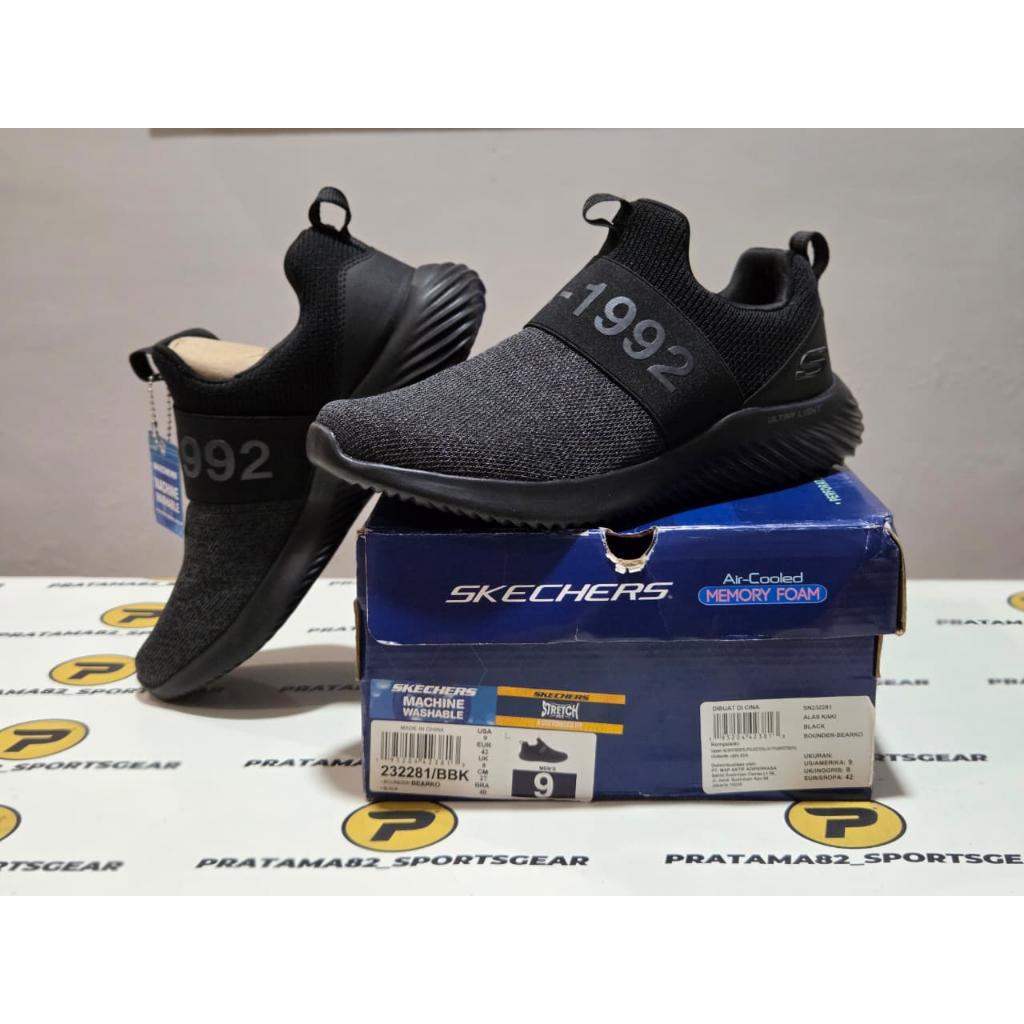 SIZE 42 ( 27 CM ) ORIGINAL ASLI SKECHERS BOUNDER BEARKO SPORT TRAINING OLAHRAGA SEPATU PRIA SELOP CA