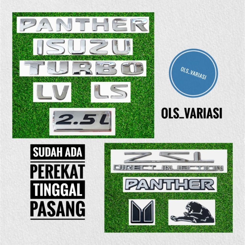 Emblem logo tulisan panther isuzu / emblem panther new / emblem panther lama / emblem turbo panther 