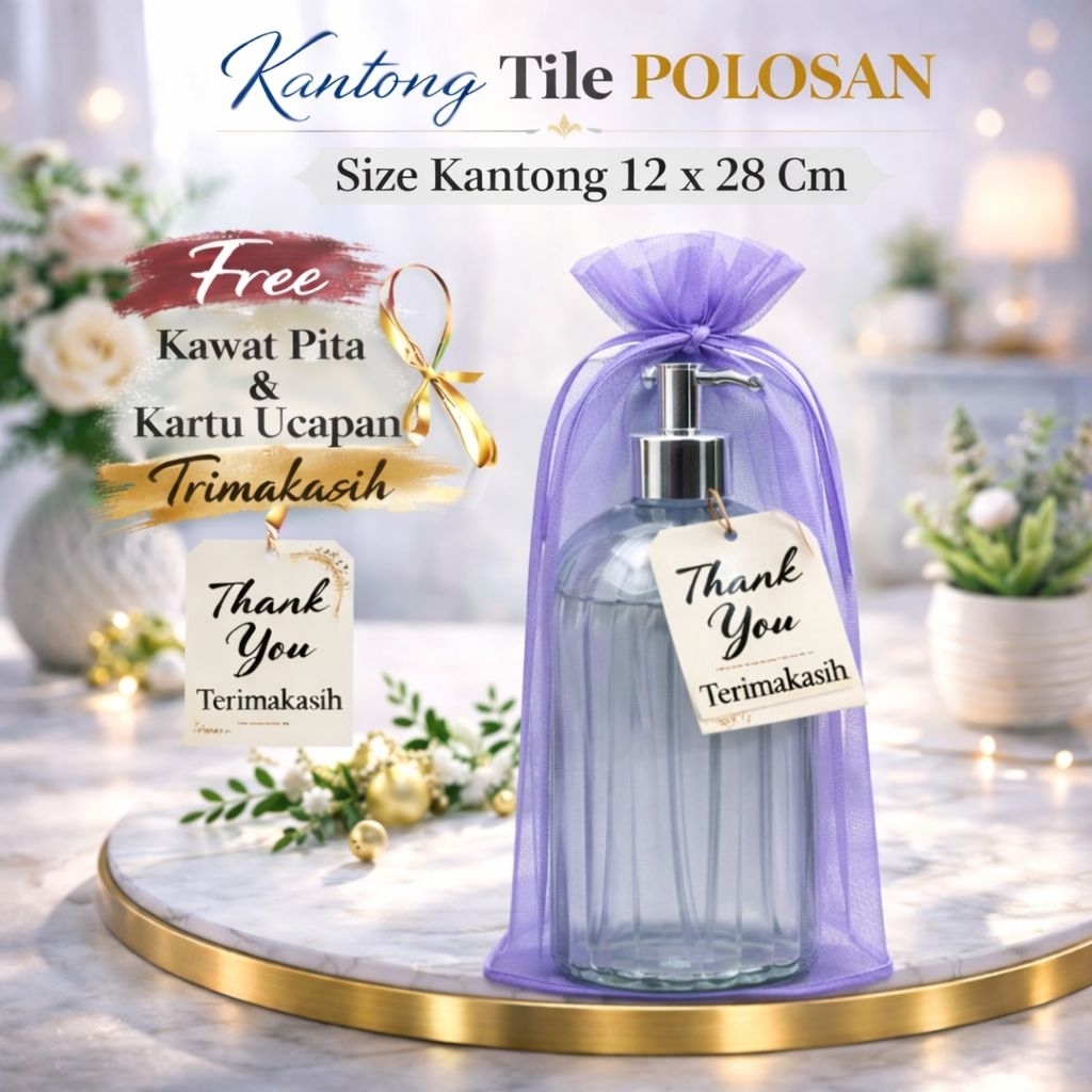 Kantong Tile Polosan Souvenir Size 12 x 28 Cm Kantong Kemasan Souvenir My Botol