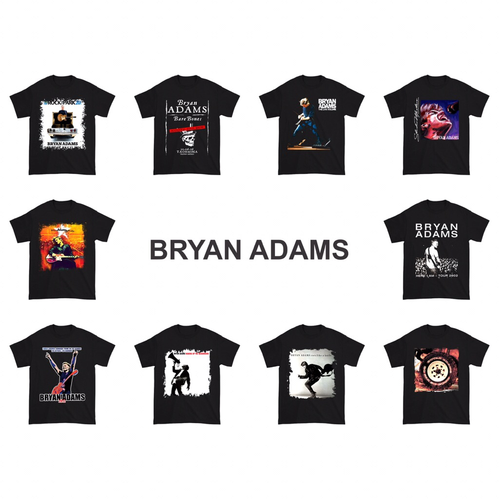 Kaos Bryan Adams Band Music | Baju Bryan Adams Band Musik | T-Shirt Vintage Band | Kaos Pria dan Wan