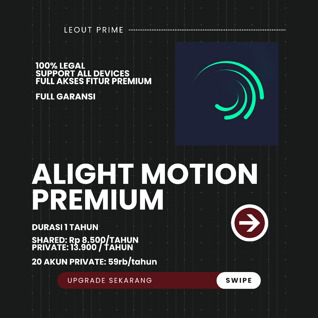Alight Motion Premium 1 Tahun - Akun Pribadi - Bergaransi