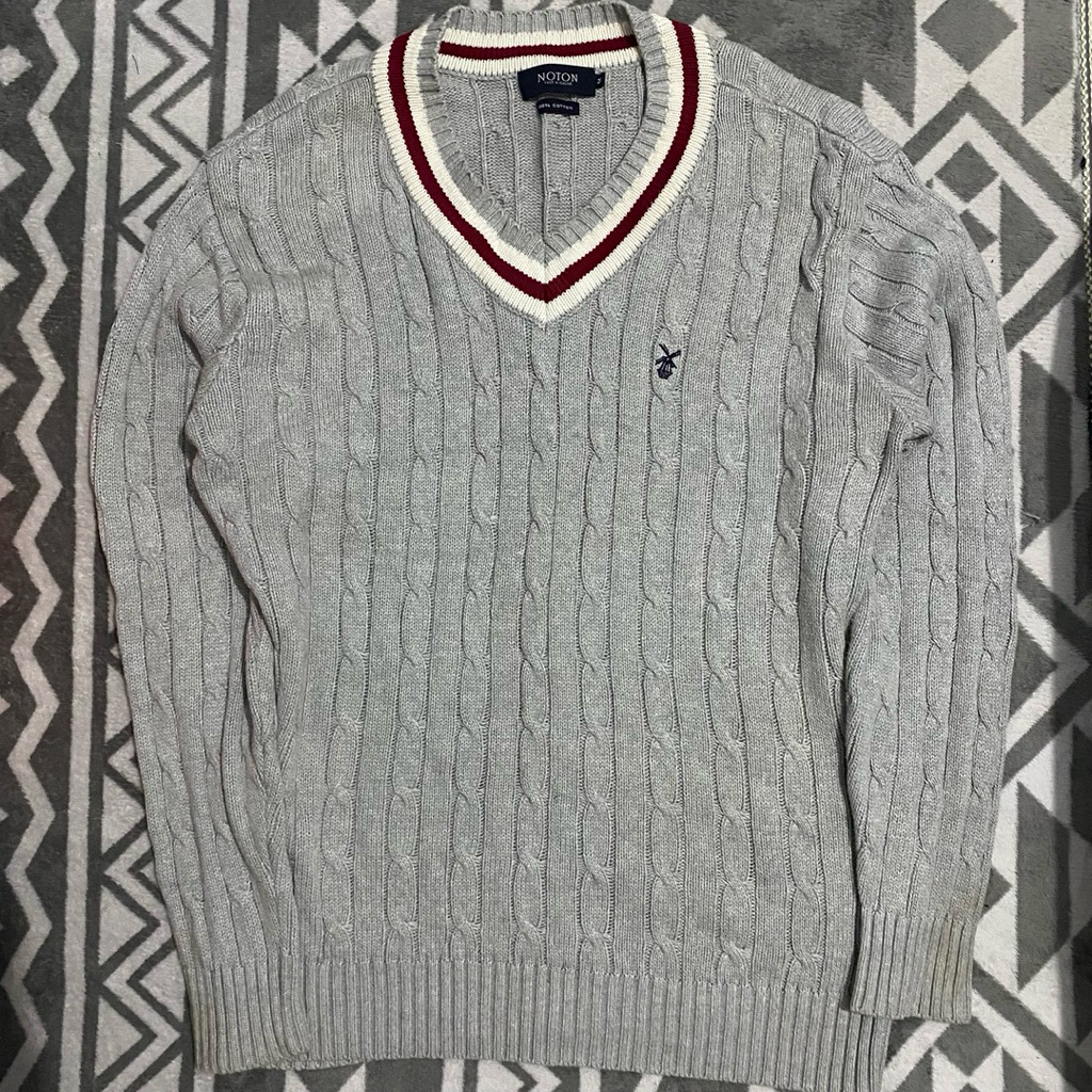 Sweater Knitwear Noton V-neck Grey