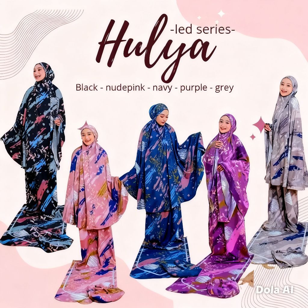MUKENA DALANOVA COUPLE HULYA SET SAJADAH ORI MUKENA PRINTING FREE POUCH CANTIK