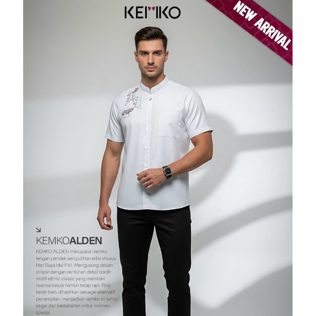 Rabbani - Kemeja Koko Putih Lengan Pendek Rabbani Terbaru / Kemko Alden