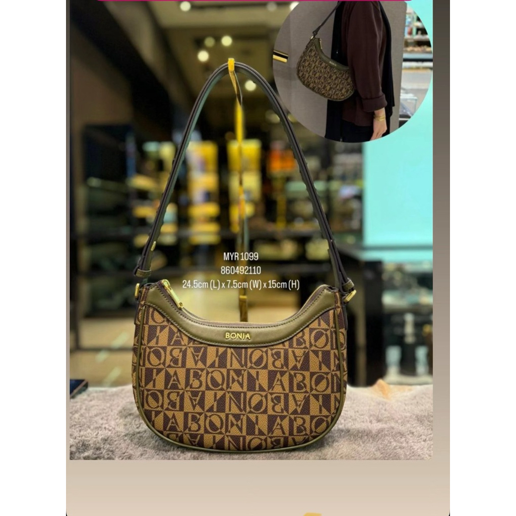 Bonia Original hobo sling bag list army green