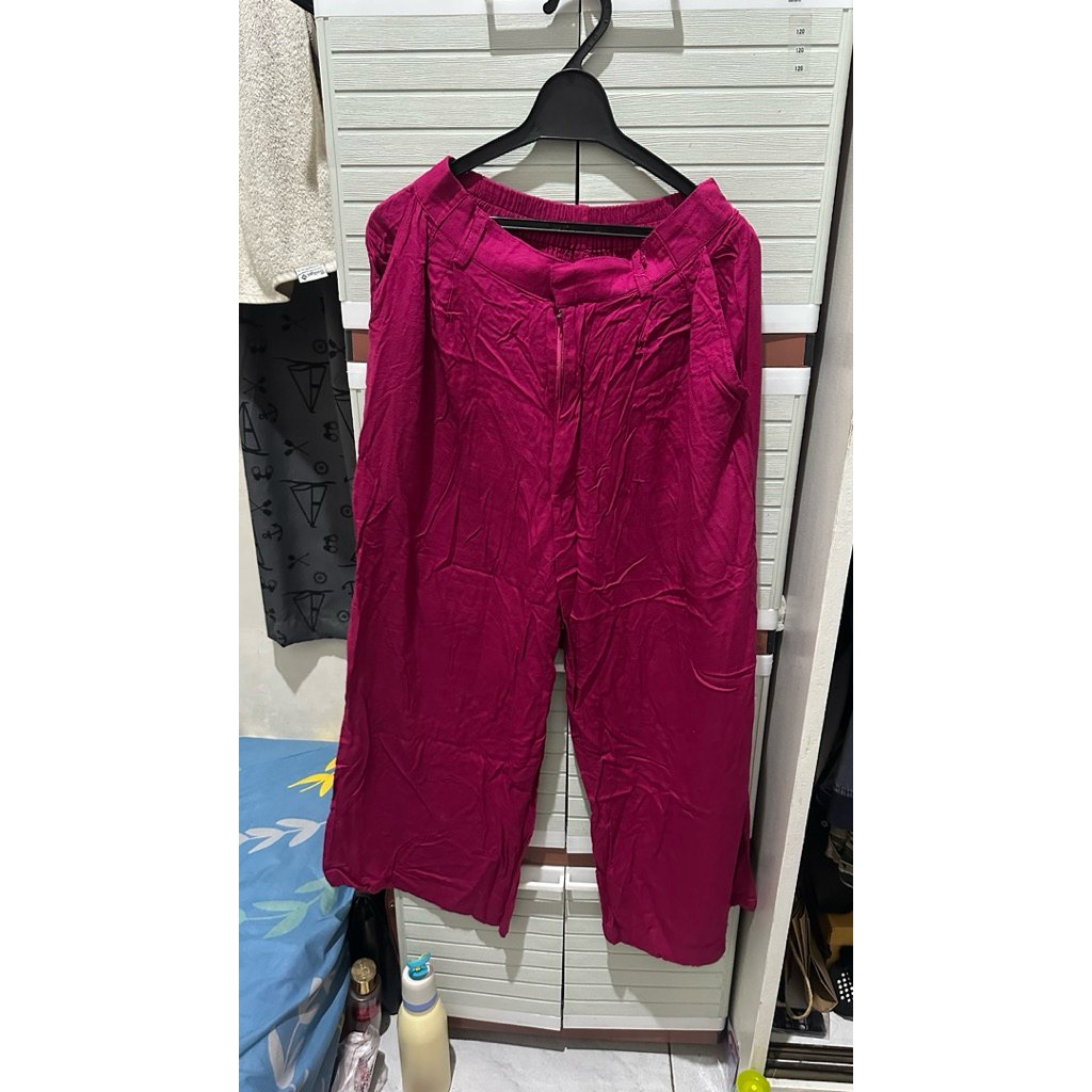 Fuschia pants katun rayon tebal neulla