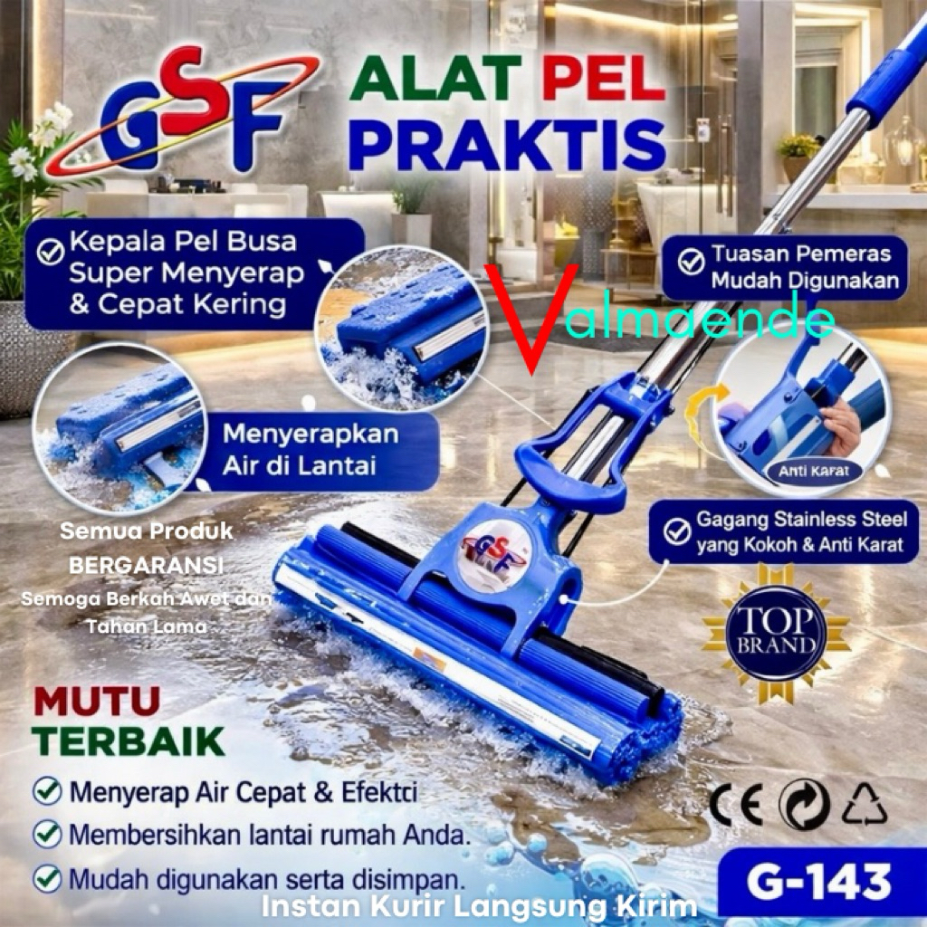 Pel Lantai Pel Busa Pengering Lantai Pel Sodok Peras Otomatis MOP GSF 143