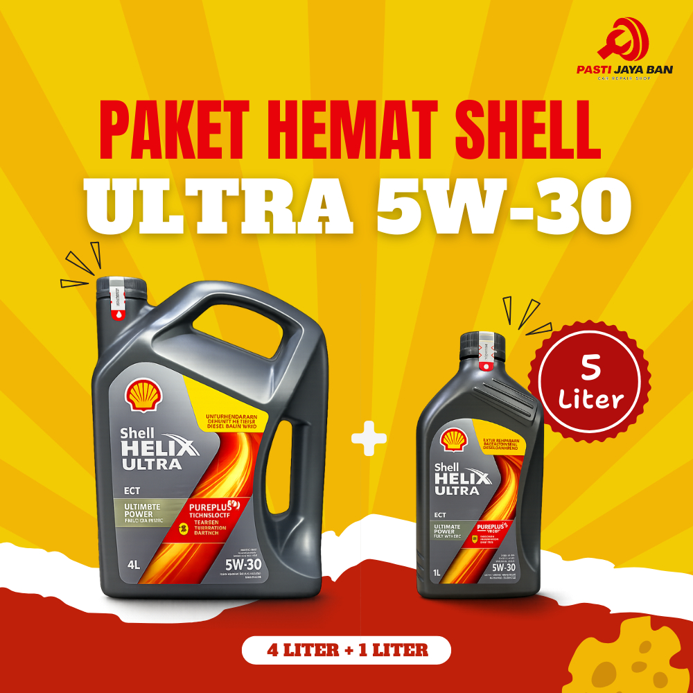 [BUNDLE 5 LITER] SHELL HELIX ULTRA 5W-30 KEMASAN BARU 4L + 1L FULL SYNTHETIC ULTIMATE POWER