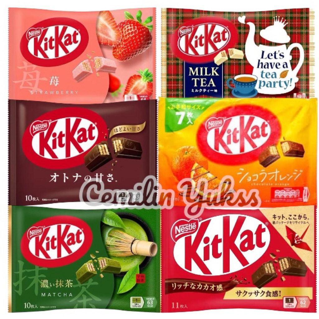 Nestle Kitkat Chocolate Wafer Jepang Kitkat Matcha Kitkat Strawbery Kitkat Milo Kitkat Milk Tea