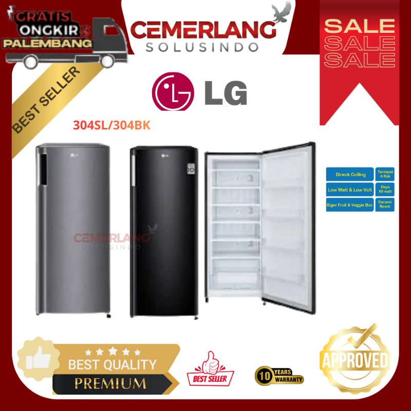 Kulkas LG Freezer Kulkas Rak GN-INV304SL/BK Kulkas Rak LG Kulkas 6 Rak Freezer