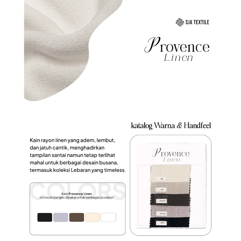 KATALOG Kain Provence Linen | Katalog Linen Rayon | Breathable Flowy Structured Natural, Premium Loo