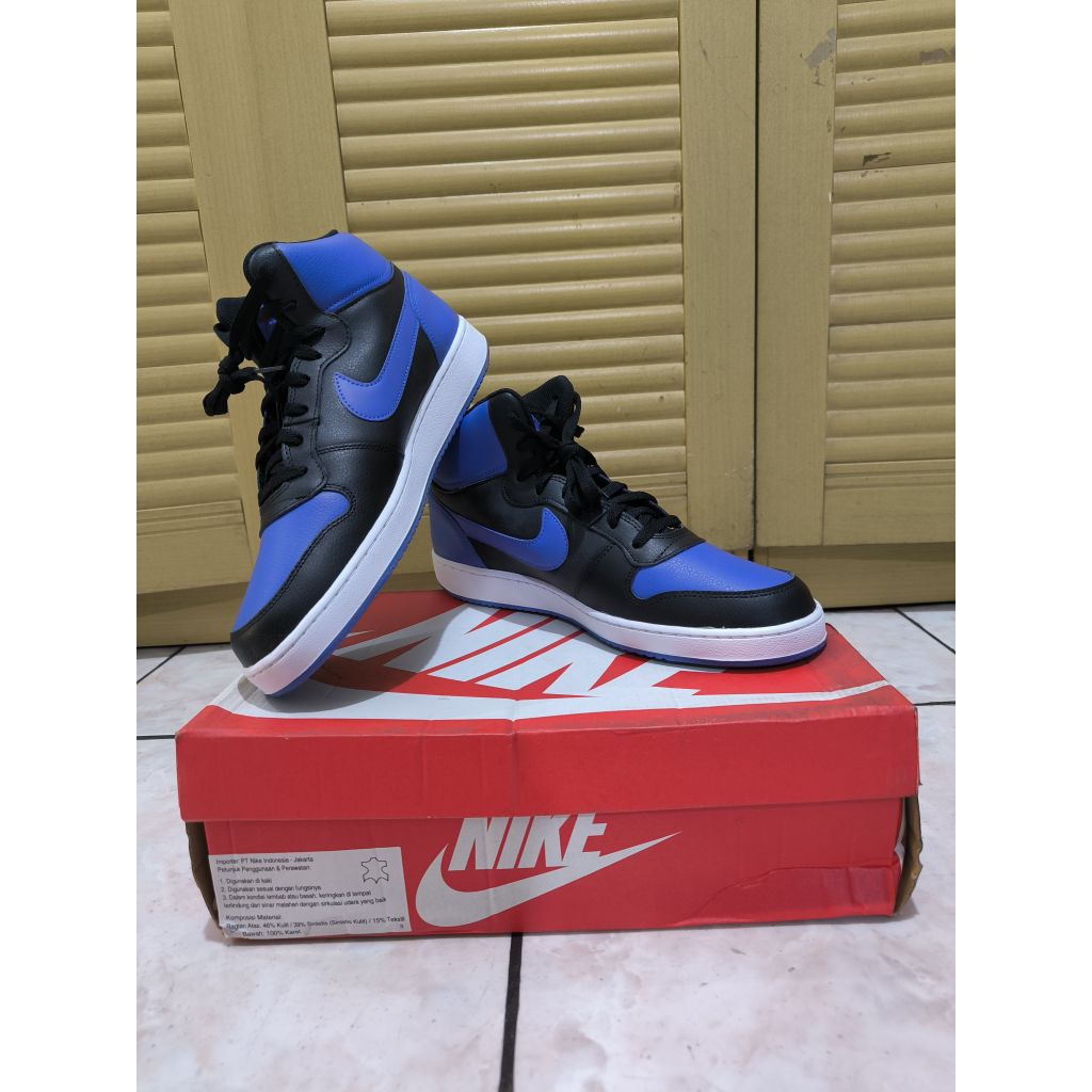 Nike Pria Ebernon Mid. Ukuran 45 "Black Game Royal" - AQ1773-001