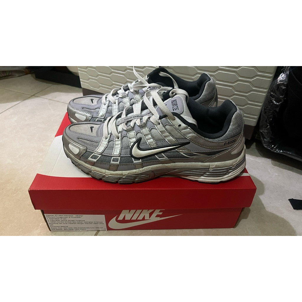 NIKE P6000 Metallic Silver Summit White Wolf Grey ORI SECOND