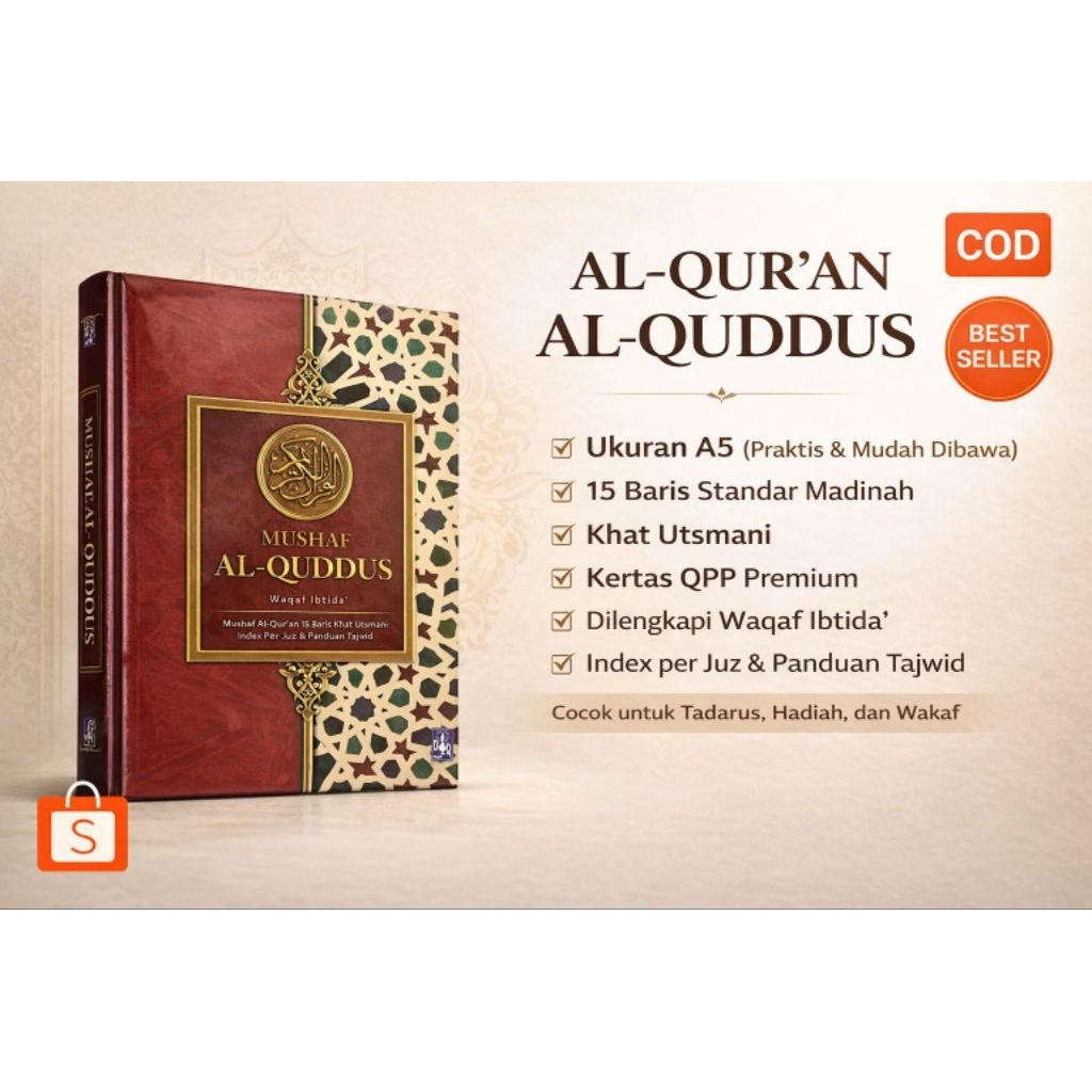 alquran al-quran al-qur'an mushaf A5 kertas krem Qpp lux mewah wakaf waqaf COD masjid tadarus ngaji 