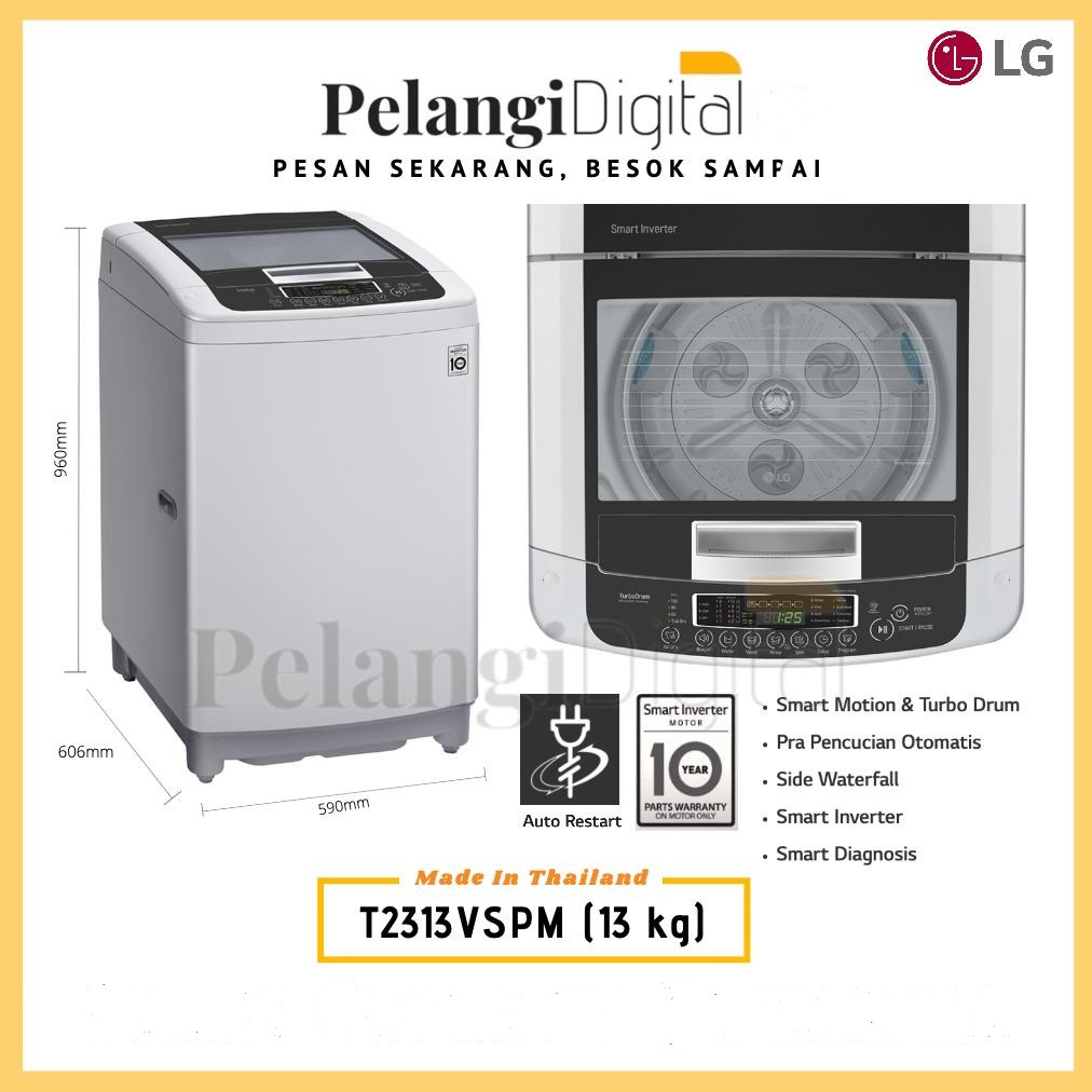 LG Mesin Cuci Top Loading Smart Inverter 13 KG - T2313VSPM
